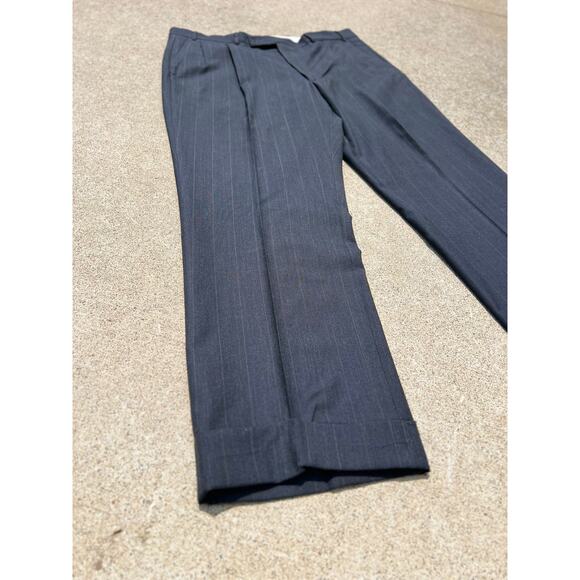 Vtg Coburne Square Suit Men Chest 46 Pinstripe Wool Two Button Jacket Trousers - Picture 9 of 12